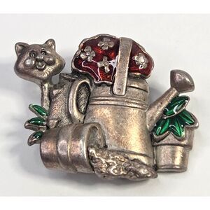 Garden Kitty Brooch
